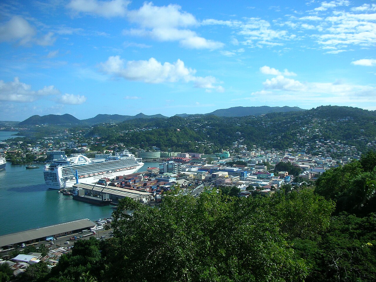 Widok na Castries
